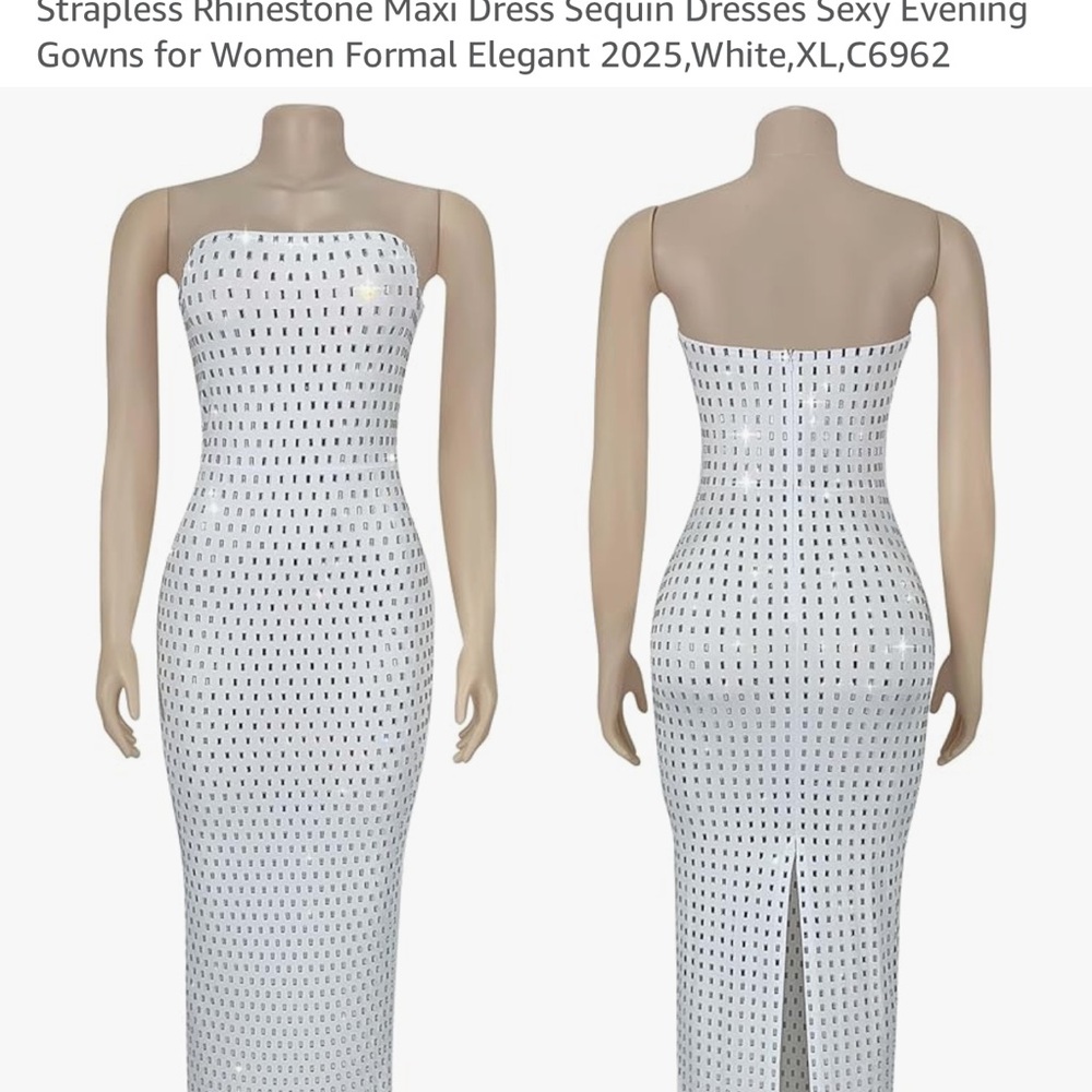 Elegant White Strapless Maxi Dress
